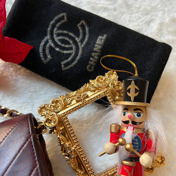 Vintage Chanel Single Flap Bag - Burgundy x Gold 003