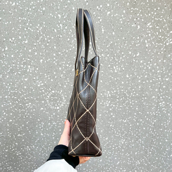 Vintage Chanel Vivian Tote Bag - Mocha Brown