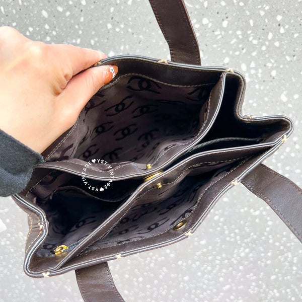 Vintage Chanel Vivian Tote Bag - Mocha Brown