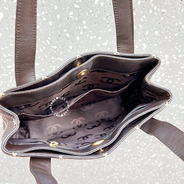 Vintage Chanel Vivian Tote Bag - Mocha Brown