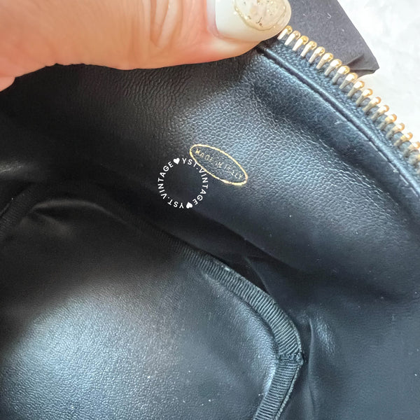 Vintage CHANEL Vertical Vanity Bag - Lambskin Black 008