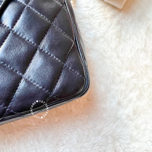 Vintage Chanel Square Camera Bag With Tassel - Navy 002