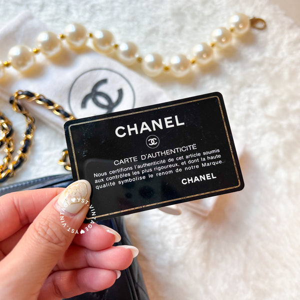 Vintage Chanel Square Camera Bag With Tassel - Navy 002