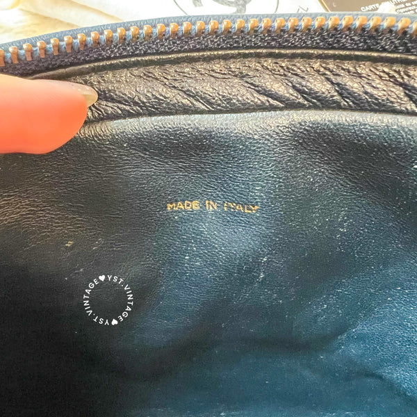 Vintage Chanel Square Camera Bag With Tassel - Navy 002