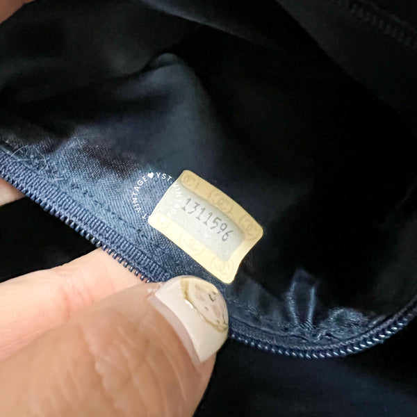 Vintage Chanel Square Camera Bag With Tassel - Navy 002