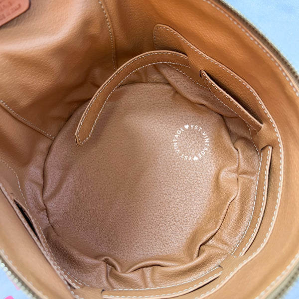 Vintage CELINE Macadam Round Vanity Bag - Brown
