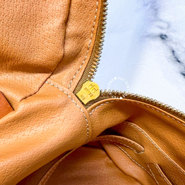 Vintage CELINE Macadam Round Vanity Bag - Brown