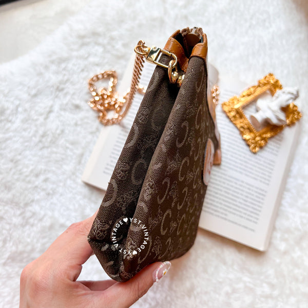 Vintage CELINE CC Clutch - Brown
