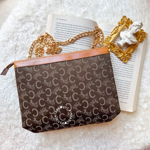 Vintage CELINE CC Clutch - Brown