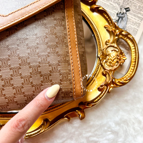 Vintage CELINE 1990s Macadam Envelope 2-way Bag - Beige