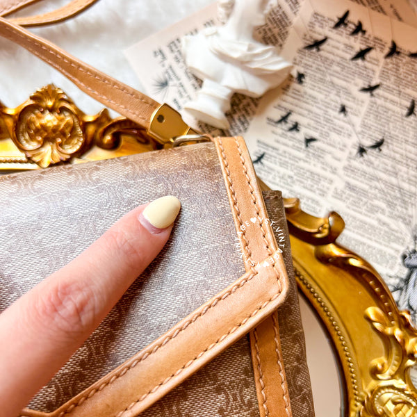 Vintage CELINE 1990s Macadam Envelope 2-way Bag - Beige