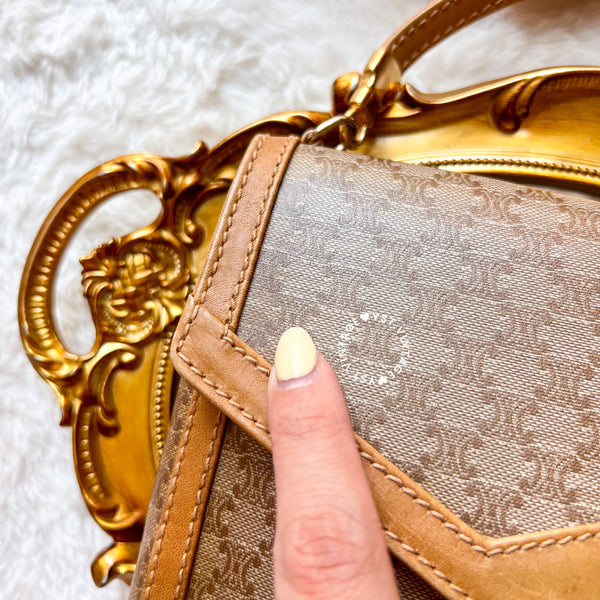 Vintage CELINE 1990s Macadam Envelope 2-way Bag - Beige