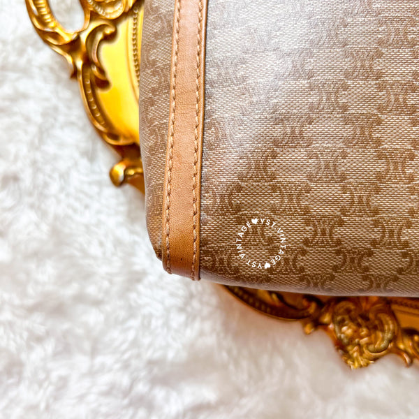 Vintage CELINE 1990s Macadam Envelope 2-way Bag - Beige