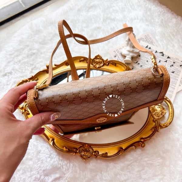 Vintage CELINE 1990s Macadam Envelope 2-way Bag - Beige