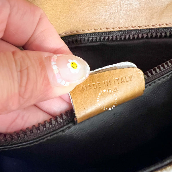 Vintage CELINE 1990s Macadam Envelope 2-way Bag - Beige