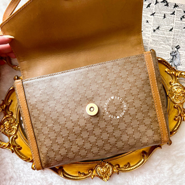 Vintage CELINE 1990s Macadam Envelope 2-way Bag - Beige