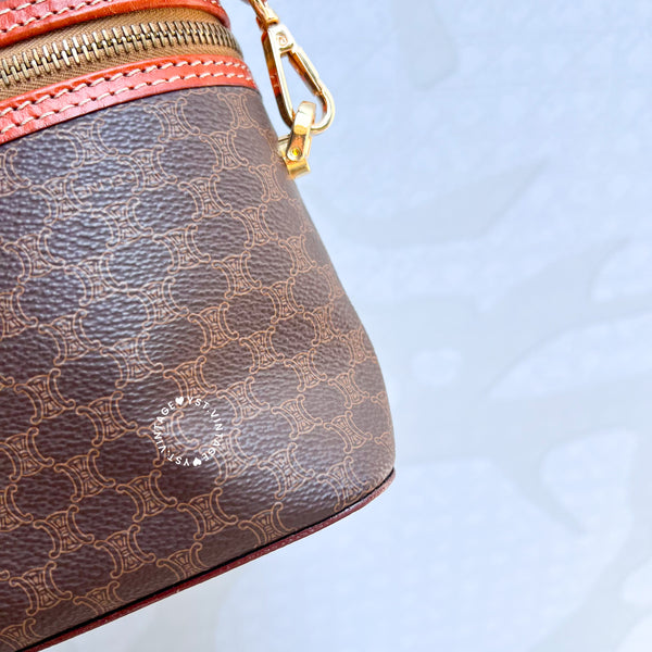 Vintage CELINE Macadam Vanity Bag 028- Brown