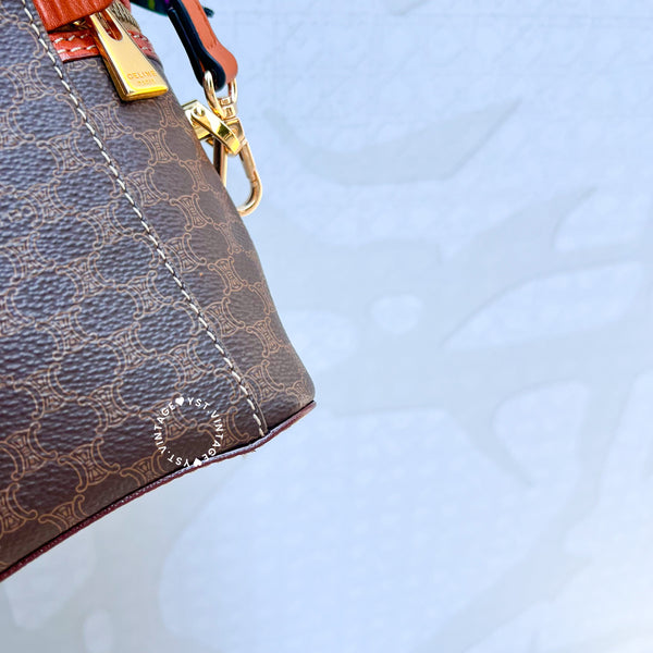 Vintage CELINE Macadam Vanity Bag 028- Brown