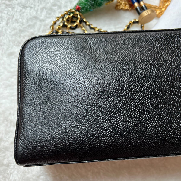 Vintage CHANEL Makeup Bag - Caviar Black 002