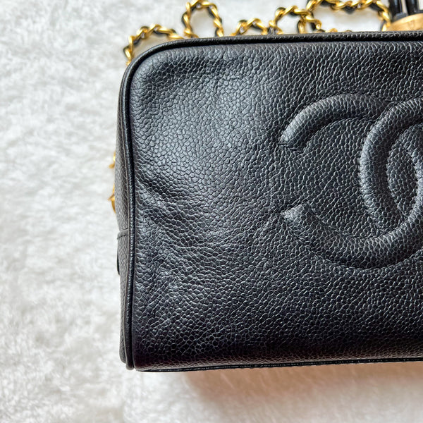 Vintage CHANEL Makeup Bag - Caviar Black 002