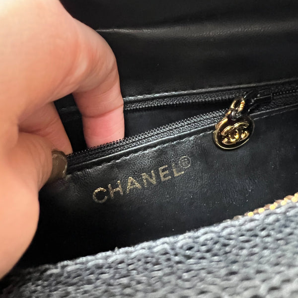 Vintage CHANEL Makeup Bag - Caviar Black 002