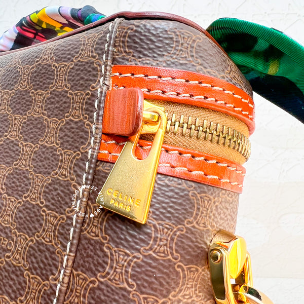 Vintage CELINE Macadam Vanity Bag 028- Brown