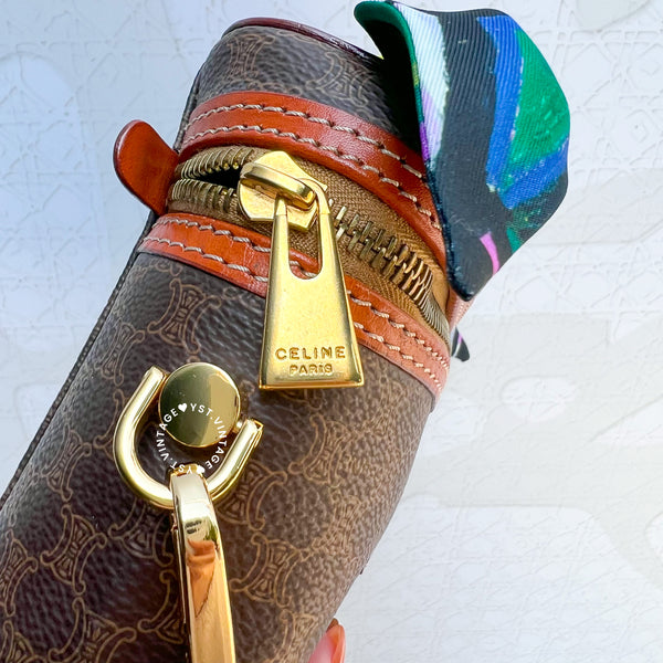 Vintage CELINE Macadam Vanity Bag 028- Brown