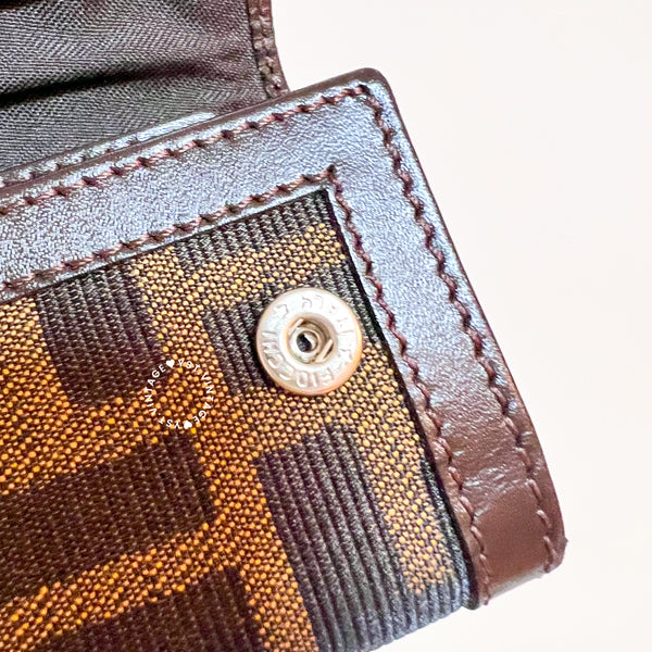 Vintage Fendi Zucca Key Case (6 Key Rings) - Brown