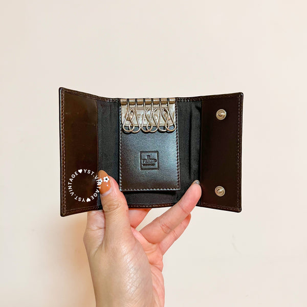 Vintage Fendi Zucca Key Case (6 Key Rings) - Brown