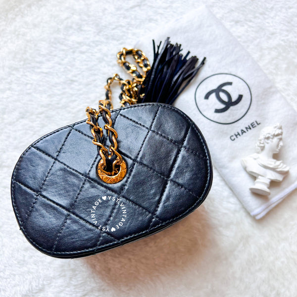 Vintage Chanel Mini Vanity With Tassel - Black