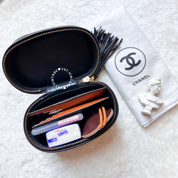 Vintage Chanel Mini Vanity With Tassel - Black