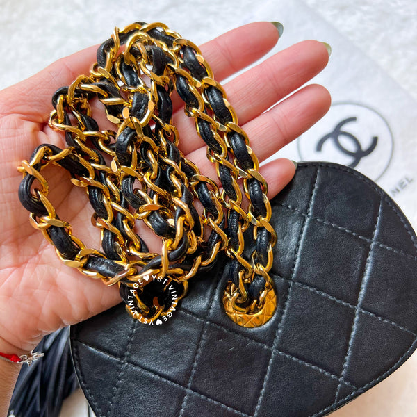 Vintage Chanel Mini Vanity With Tassel - Black