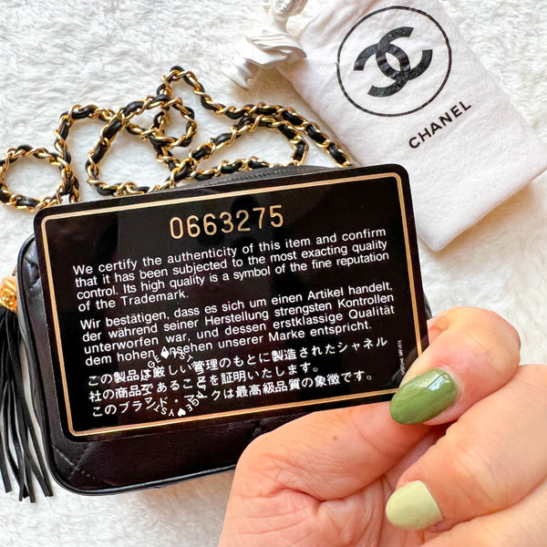 Vintage Chanel Camera Bag With Tassel - Black (Princess Diana Style)