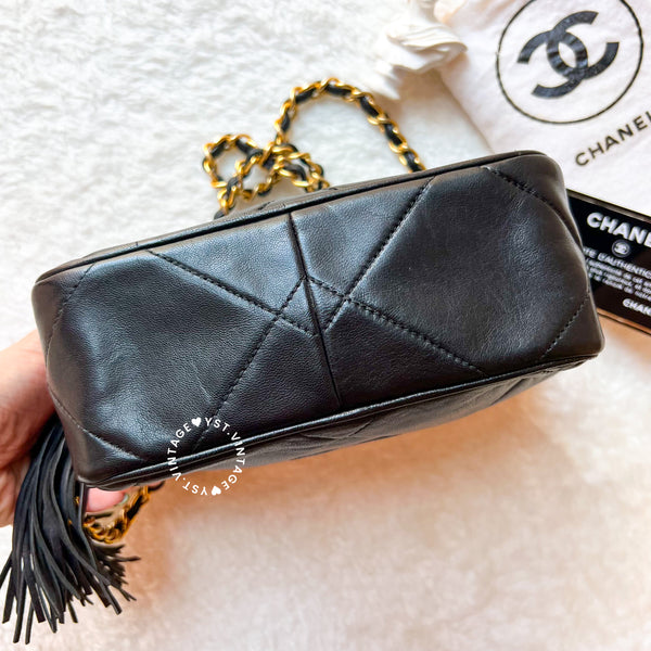 Vintage Chanel Camera Bag With Tassel - Black (Princess Diana Style)