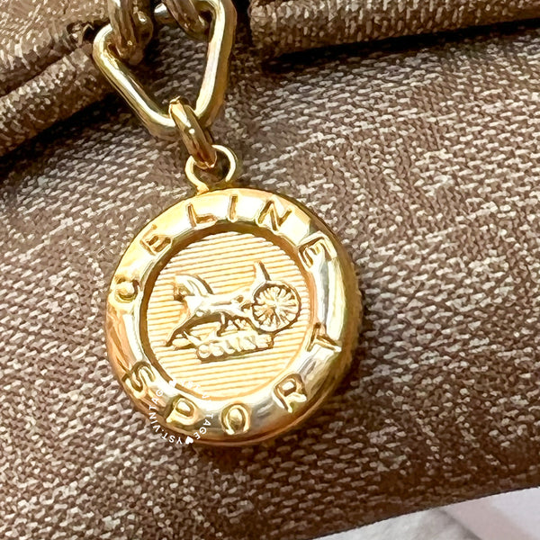 Vintage CELINE Sulky Macadam Coins Bag 003 - Beige