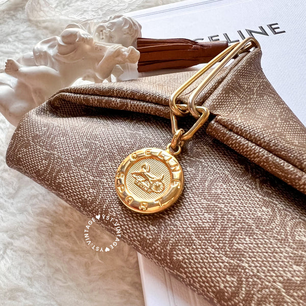 Vintage CELINE Sulky Macadam Coins Bag 003 - Beige