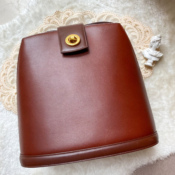 Vintage Valentino Garavani Turn-lock Bucket Bag - Amber