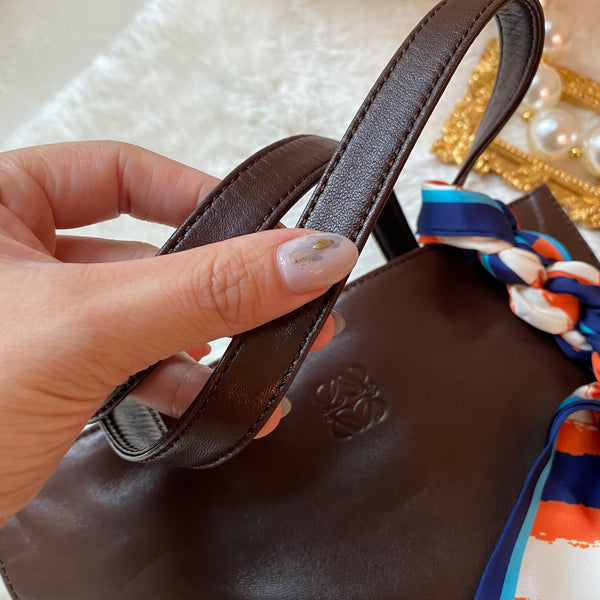 Vintage Loewe Anagram Tote Bag - Chocolate Brown