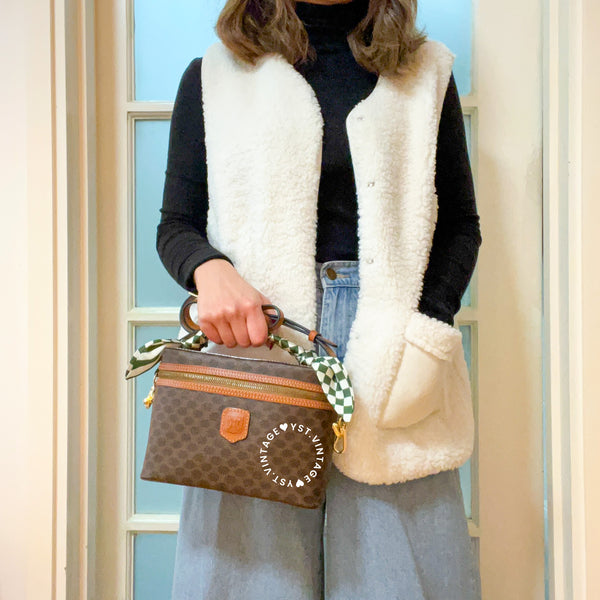 Vintage CELINE Macadam Vanity Bag 027- Brown