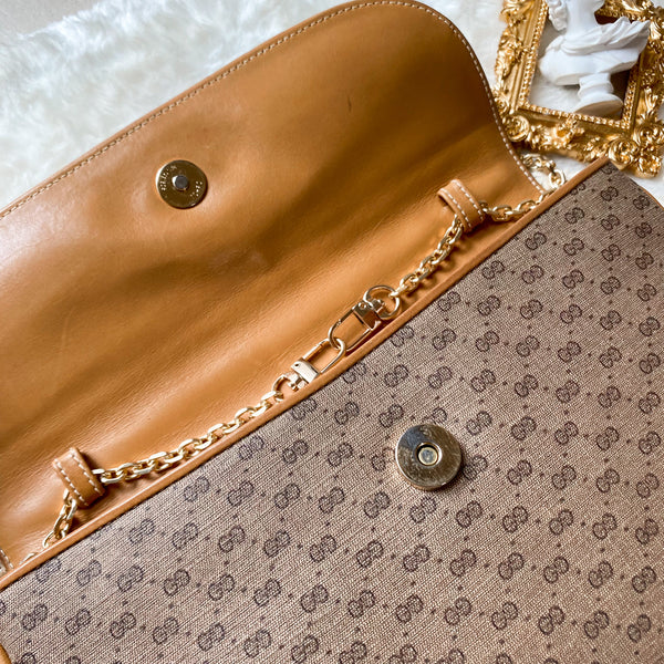 Vintage Gucci 1980s Micro GG 2-way Bag - Milk Tea Brown