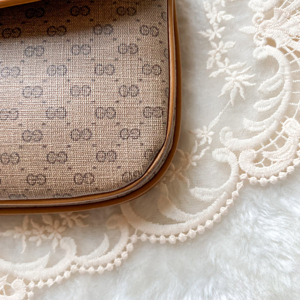 Vintage Gucci 1980s Micro GG 2-way Bag - Milk Tea Brown