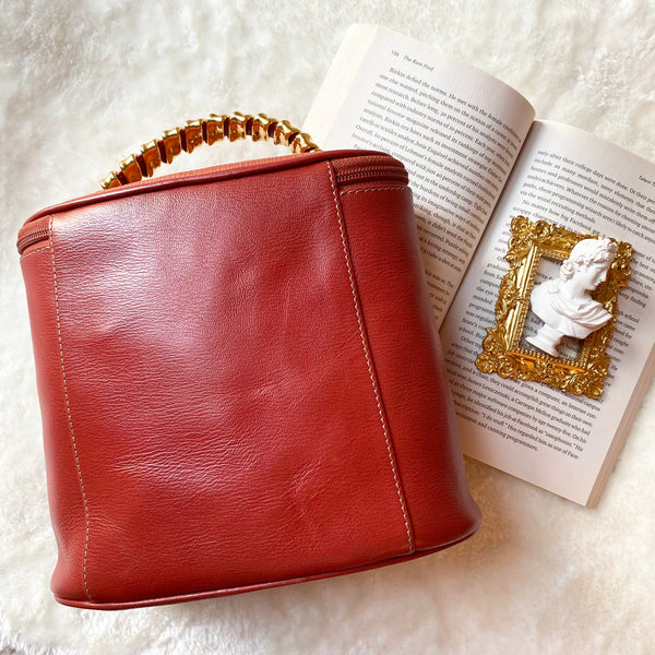 Vintage Loewe Velazquez Twist Handle Bag - Red