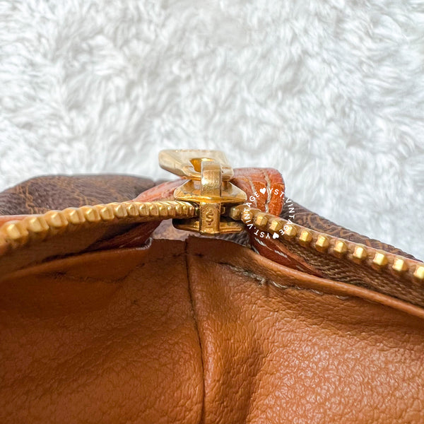 Vintage CELINE 1990s Macadam Makeup Bag - Brown 012