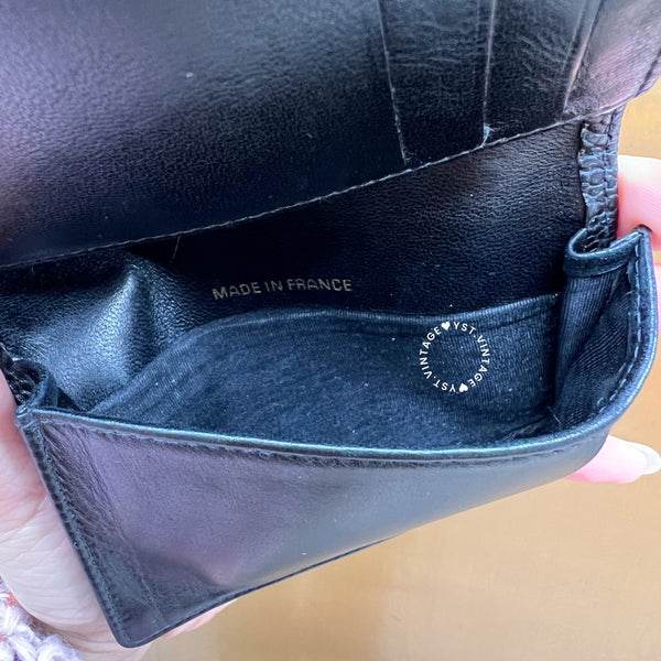 Vintage Chanel Caviar Coco Card Holder - Black 003