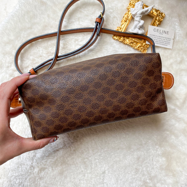 Vintage CELINE 1990s Macadam Makeup Bag - Brown 004