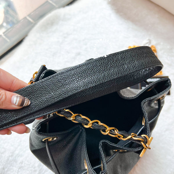 Vintage Chanel Caviar Bucket Bag - Black