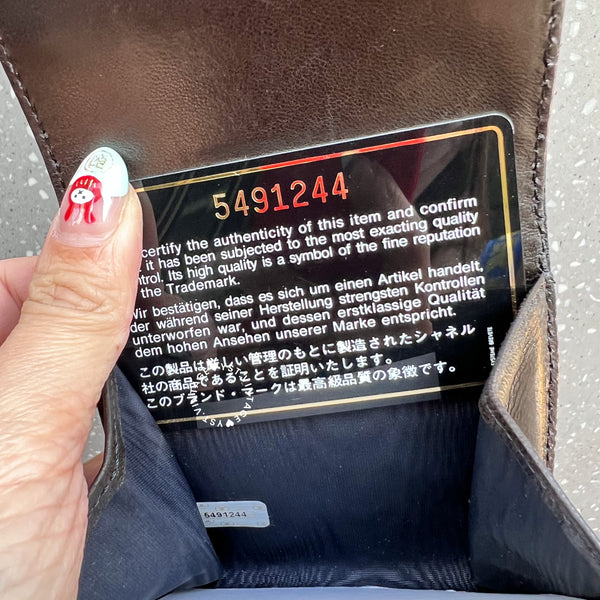 Vintage Chanel Caviar Coco Lock Card Holder - Black