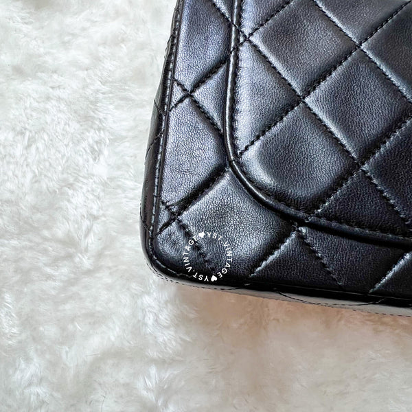 Vintage Chanel Mini Square Flap Bag - Black x Gold