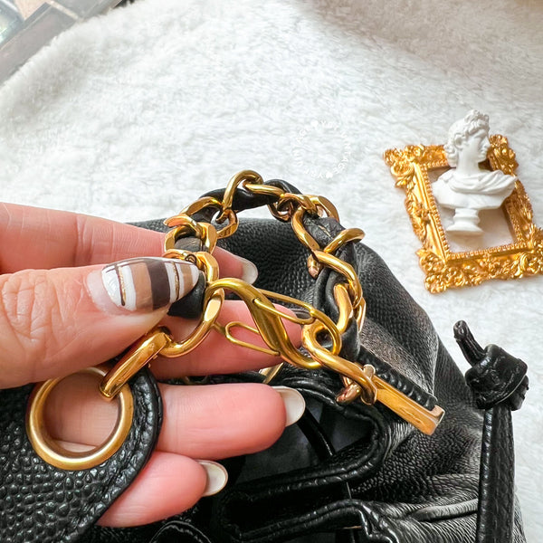 Vintage Chanel Caviar Bucket Bag - Black