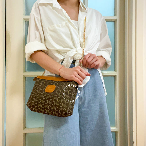 Vintage CELINE CC Clutch - Brown